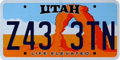 UT license plate Z433TN