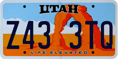UT license plate Z433TQ