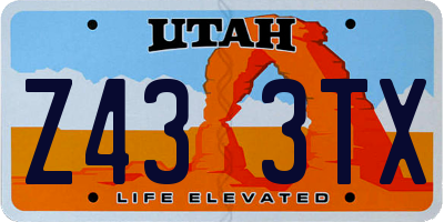 UT license plate Z433TX