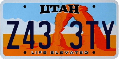 UT license plate Z433TY