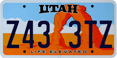 UT license plate Z433TZ