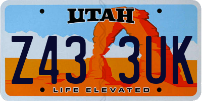 UT license plate Z433UK