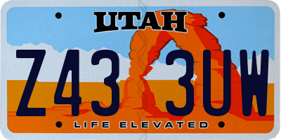 UT license plate Z433UW