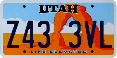 UT license plate Z433VL