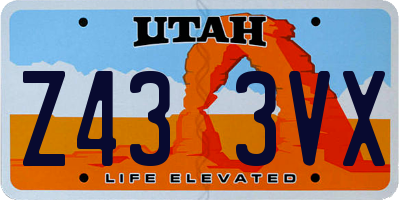 UT license plate Z433VX