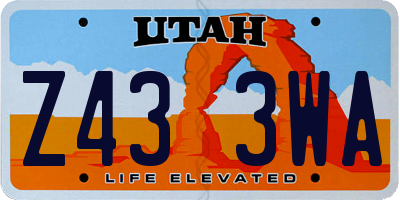 UT license plate Z433WA