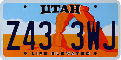 UT license plate Z433WJ