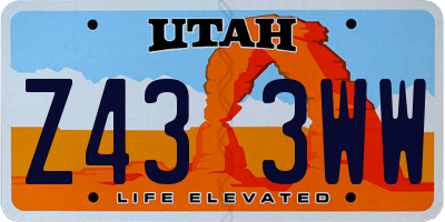 UT license plate Z433WW