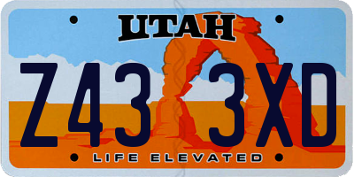 UT license plate Z433XD