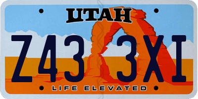 UT license plate Z433XI