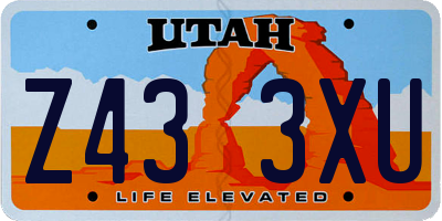 UT license plate Z433XU