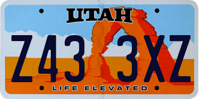 UT license plate Z433XZ