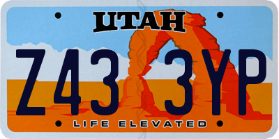 UT license plate Z433YP