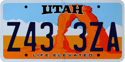 UT license plate Z433ZA