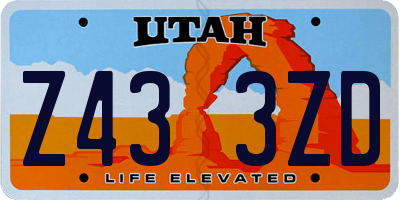 UT license plate Z433ZD