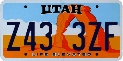 UT license plate Z433ZF