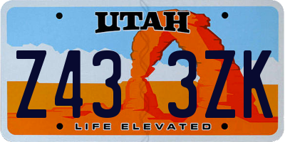 UT license plate Z433ZK