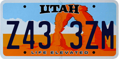 UT license plate Z433ZM
