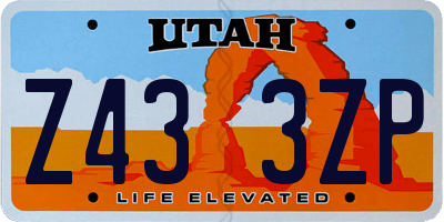 UT license plate Z433ZP