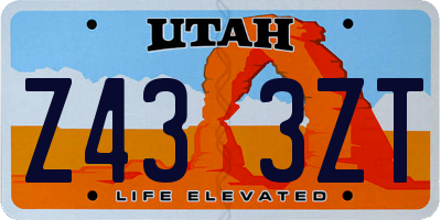 UT license plate Z433ZT