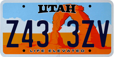UT license plate Z433ZV