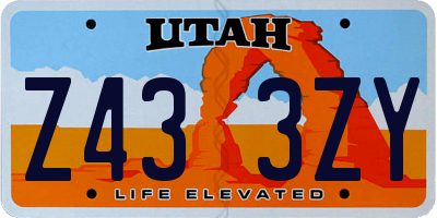 UT license plate Z433ZY