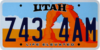 UT license plate Z434AM