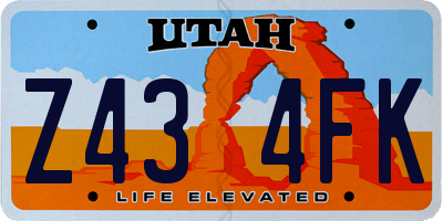 UT license plate Z434FK