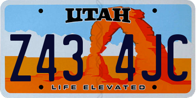 UT license plate Z434JC