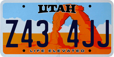 UT license plate Z434JJ