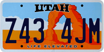 UT license plate Z434JM