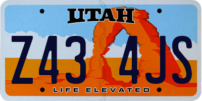 UT license plate Z434JS
