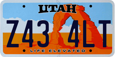 UT license plate Z434LT