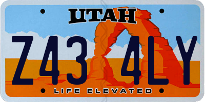 UT license plate Z434LY