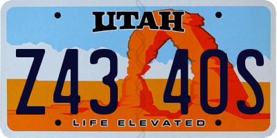 UT license plate Z434OS