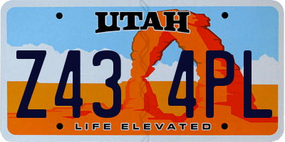 UT license plate Z434PL