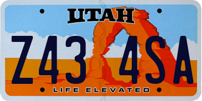 UT license plate Z434SA