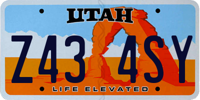UT license plate Z434SY