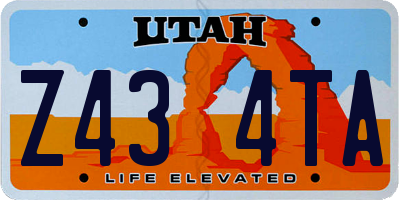 UT license plate Z434TA