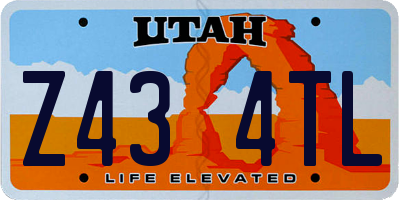UT license plate Z434TL