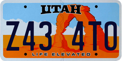 UT license plate Z434TO