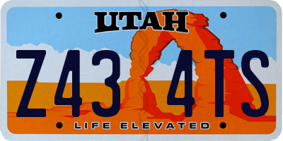 UT license plate Z434TS