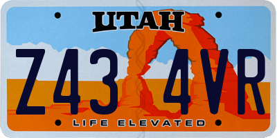 UT license plate Z434VR