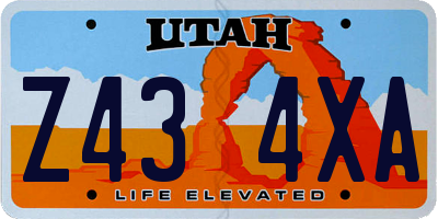 UT license plate Z434XA