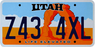 UT license plate Z434XL