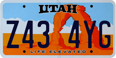 UT license plate Z434YG