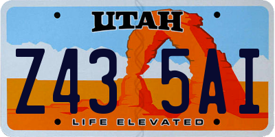UT license plate Z435AI