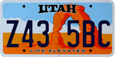 UT license plate Z435BC