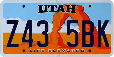 UT license plate Z435BK