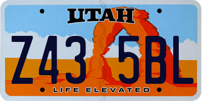 UT license plate Z435BL